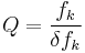  Q = \frac{f_k}{\delta f_k}