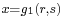 \scriptstyle x=g_1(r,s)