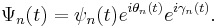 \Psi_n(t)=\psi_n(t) e^{i\theta_n(t)}e^{i\gamma_n(t)}.