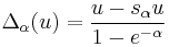 \Delta_\alpha(u) = \frac{u-s_\alpha u}{1-e^{-\alpha}}