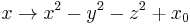 
x\rightarrow  x^2-y^2-z^2%2Bx_0
