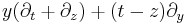  y (\partial_t %2B \partial_z) %2B (t-z) \partial_y \,\!