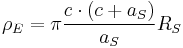 \rho_E={\pi}\frac{c\cdot (c%2Ba_S)}{a_S}R_S\,