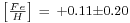 \begin{smallmatrix}\left[\frac{Fe}{H}\right]\ =\ %2B0.11 \pm 0.20\end{smallmatrix}