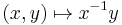 (x,y)\mapsto x^{-1}y