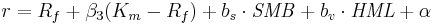 r=R_f%2B\beta_3(K_m-R_f)%2Bb_s\cdot\mathit{SMB}%2Bb_v\cdot\mathit{HML}%2B\alpha