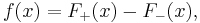 f(x) = F_%2B(x) - F_-(x),