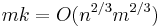 mk = O( n^{2/3} m^{2/3} )