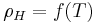 \rho_{H}=f(T)