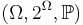 (\Omega, 2^\Omega, \mathbb{P})