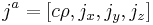 j^a = \left[c\rho, j_x, j_y, j_z\right]