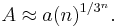 A\approx a(n)^{1/3^n}.