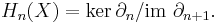 H_n(X) = \ker \partial_n / \mbox{im } \partial_{n%2B1}.