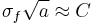 \sigma_f\sqrt{a} \approx C