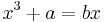 \ x^3 %2B a = b x