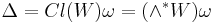 \Delta = Cl(W)\omega = (\wedge^* W)\omega