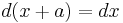 d(x%2Ba) = dx