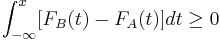 \int_{-\infty}^x [F_B(t) - F_A(t)]dt \geq 0