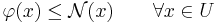 \varphi(x) \leq \mathcal{N}(x)\qquad\forall x \in U