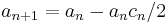 a_{n%2B1} = a_n - a_n c_n / 2 \,\!