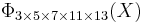 \Phi_{3\times 5\times 7\times 11\times 13}(X)