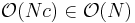 \mathcal O(Nc) \in \mathcal O(N)