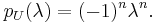 p_U(\lambda) = (-1)^n\lambda^n.