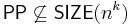 \mathsf{PP} \not \subseteq \mathsf{SIZE}(n^k)