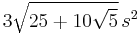  3 \sqrt{25 %2B 10\sqrt{5}}\, s^2