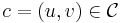 \textstyle c = \left(u, v\right) \in \mathcal{C}