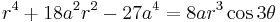 r^4%2B18a^2r^2-27a^4=8ar^3\cos 3\theta\,