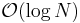 \mathcal{O}(\log N)