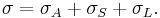 \sigma = \sigma_A %2B \sigma_S %2B \sigma_L.\ 