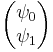  \begin{pmatrix} \psi_0 \\
\psi_1
\end{pmatrix} 