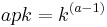  apk=k^{(a-1)} 