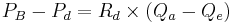  P_B - P_d = R_d \times (Q_a - Q_e)