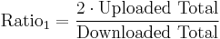 \textrm{Ratio}_1 = \frac{2 \cdot \textrm{Uploaded \,\, Total}}{\textrm{Downloaded \,\, Total}}