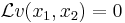 \mathcal{L}v(x_1,x_2)=0