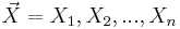 \vec{X}=X_1, X_2, ..., X_n