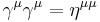 \gamma^\mu\gamma^\mu=\eta^{\mu\mu}\,