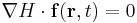 \nabla H \cdot \mathbf f(\mathbf r, t) = 0