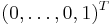 (0,\ldots, 0,1)^T