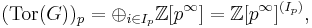 (\mathrm{Tor}(G))_p = \oplus_{i \in I_p} \mathbb Z[p^\infty] = \mathbb Z[p^\infty]^{(I_p)},