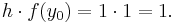  h \cdot f(y_0) = 1 \cdot 1 = 1. \qquad \qquad