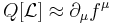 Q[\mathcal{L}]\approx\partial_\mu f^\mu