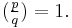 (\tfrac{p}{q})=1.