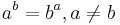 a^b = b^a, a\neq b