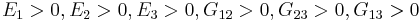 
  E_1 > 0 , E_2 > 0, E_3 > 0, G_{12} > 0 , G_{23} > 0, G_{13} > 0
 