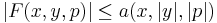 | F(x, y, p) | \leq a(x, | y |, | p |)