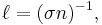 \ell = (\sigma n)^{-1},